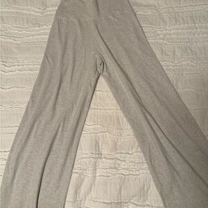 Brandy Melville Oatmeal Flare Yoga Pants Foldover